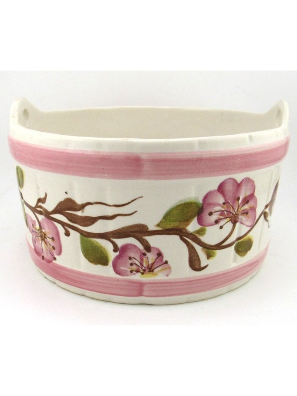Vtg Hand Painted Floral Pottery Planter Vase Pot Portugal FTD Cottagecore